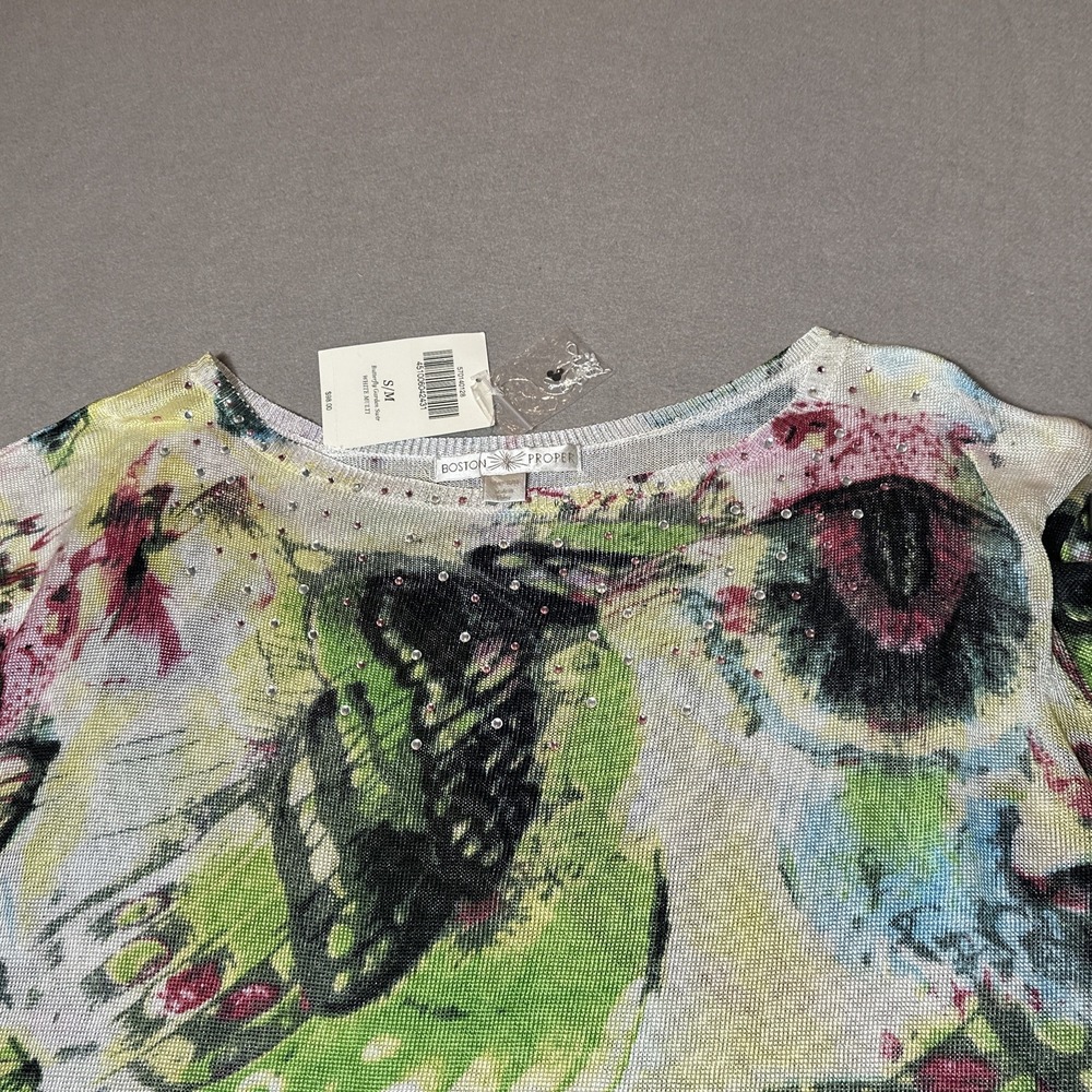 Boston Proper Women's Resort Wear Flowy Top With Sparkle Orig $98 - Picture 2 of 6